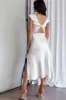 Lucinda Twist Back Midi Dress Champagne sold by Selfie Leslie