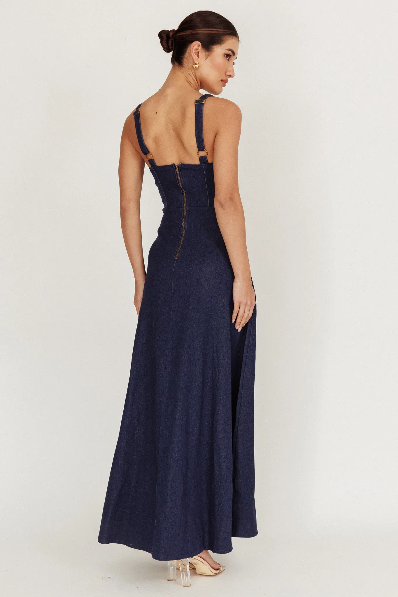 Talissa A-Line Maxi Denim Dress Indigo sold by Selfie Leslie product image thumbnail 2