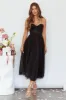 Smitten Sweetheart Neckline Chiffon Midi Dress Black Sparkle sold by Selfie Leslie