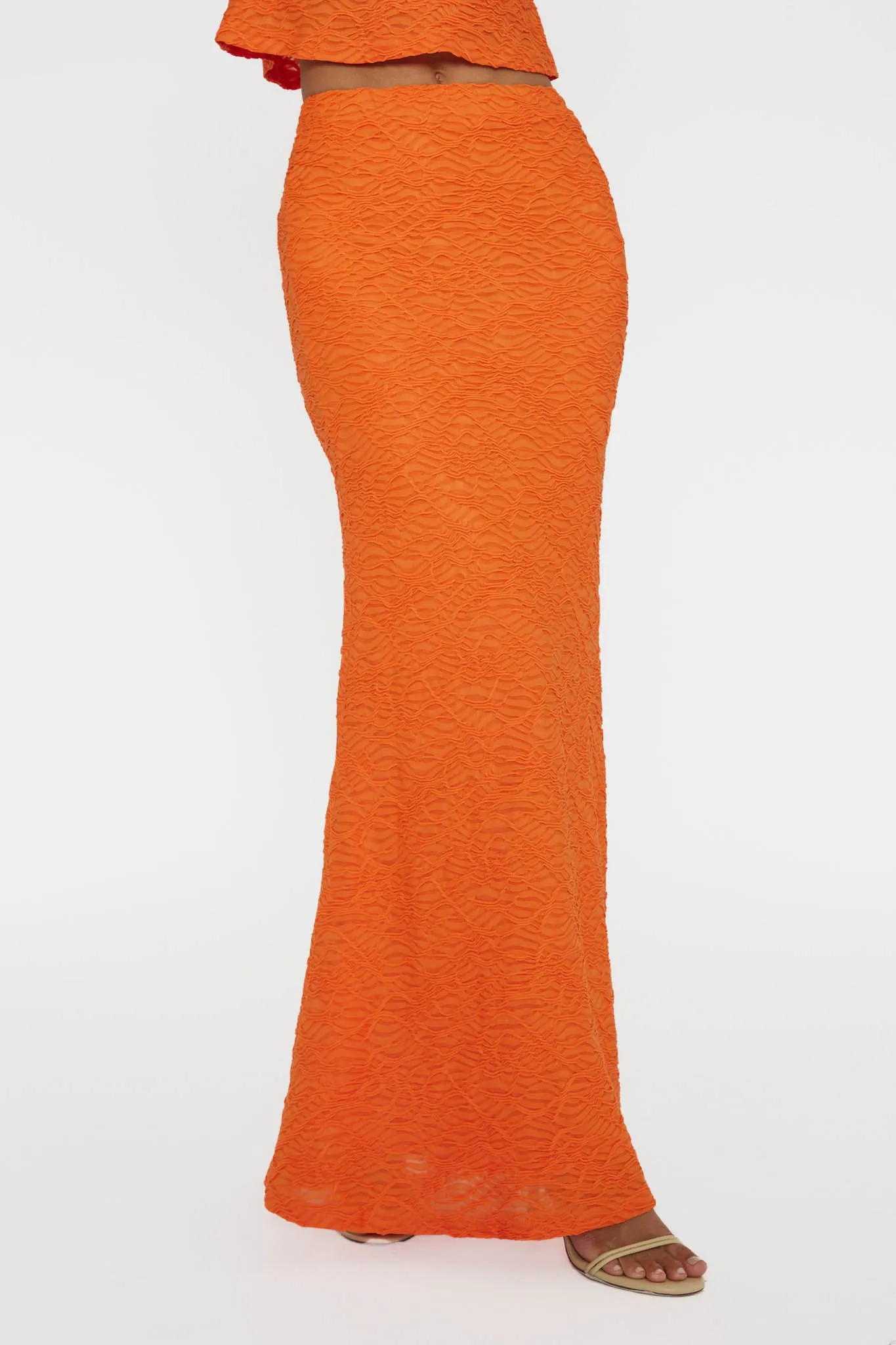 Chat Me Up Embellished Maxi Skirt Tangerine sold by Selfie Leslie product image thumbnail 4
