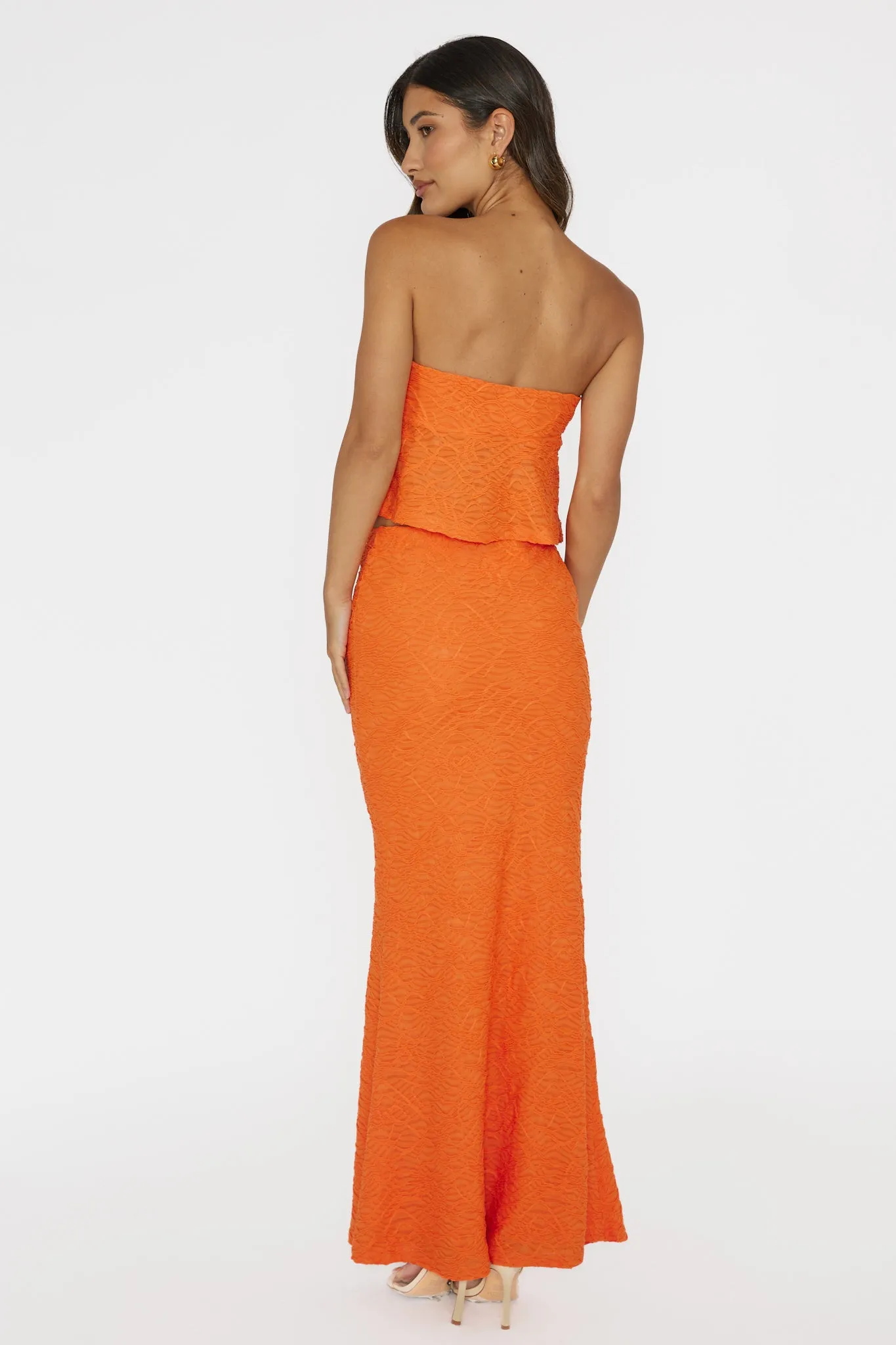 Chat Me Up Embellished Maxi Skirt Tangerine sold by Selfie Leslie product image thumbnail 2