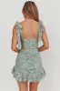 Neriah Tied Shoulder Lace Mini Dress Sage sold by Selfie Leslie