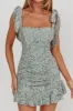 Neriah Tied Shoulder Lace Mini Dress Sage sold by Selfie Leslie