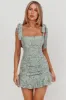 Neriah Tied Shoulder Lace Mini Dress Sage sold by Selfie Leslie