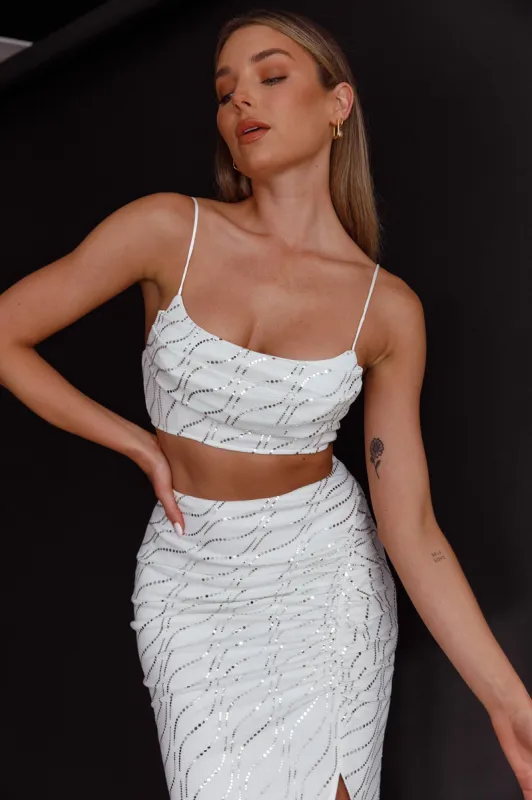 Maree Pleated Bust Crop Top White sold by Selfie Leslie