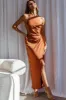 Sonoma Halterneck Faux Wrap Twist Back Maxi Dress Chocolate sold by Selfie Leslie