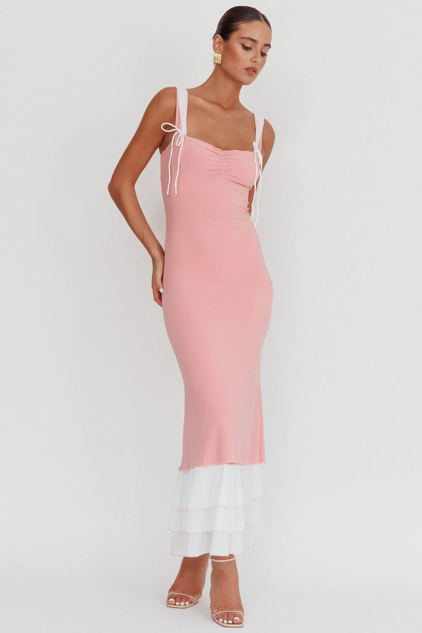 Daydreamers Ruffle Maxi Dress Pink sold by Selfie Leslie product image thumbnail 5