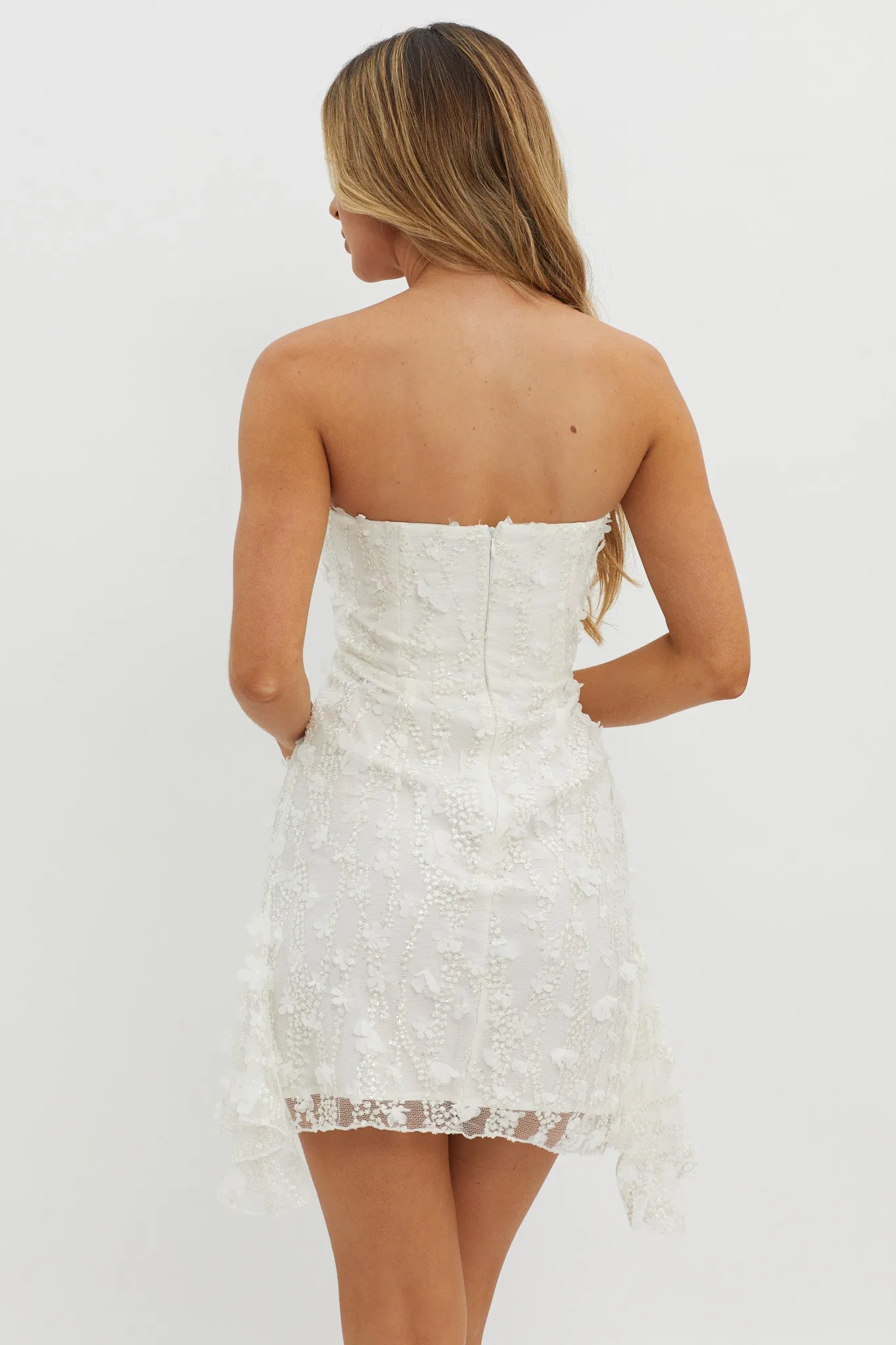 Lacynda Strapless Embellished Mini Dress White sold by Selfie Leslie product image thumbnail 2
