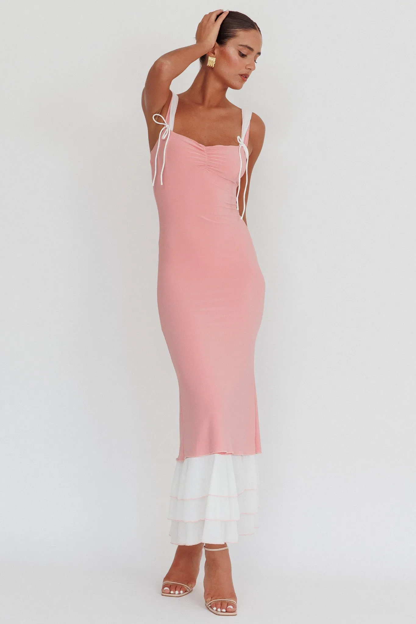 Daydreamers Ruffle Maxi Dress Pink sold by Selfie Leslie product image thumbnail 3