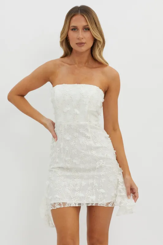 Lacynda Strapless Embellished Mini Dress White sold by Selfie Leslie