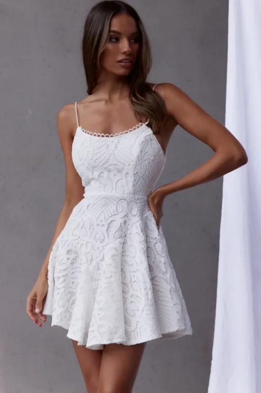 Malibu Sunset Lace A-Line Mini Dress White sold by Selfie Leslie