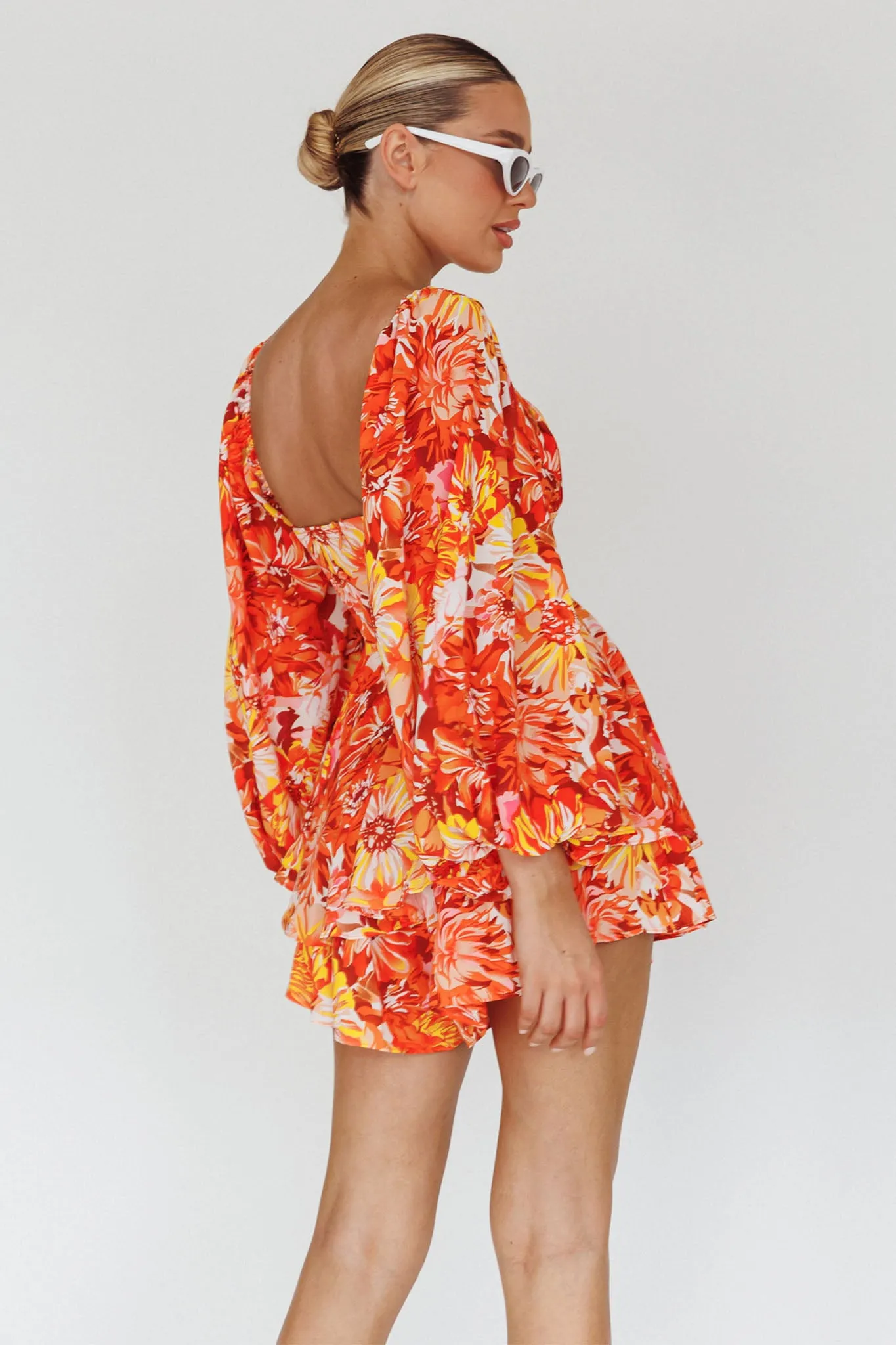 Evanice Shirred Waist Romper Floral Yellow sold by Selfie Leslie product image thumbnail 2