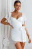 Aphrodite Molded Bust Angel Sleeve Wrap Dress Embroidered White sold by Selfie Leslie