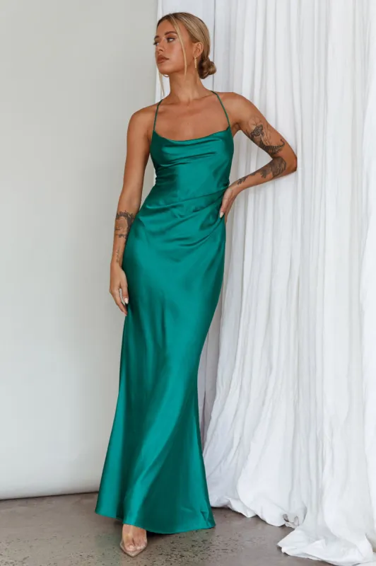 Palma Low Back Strappy Maxi Dress Emerald sold by Selfie Leslie