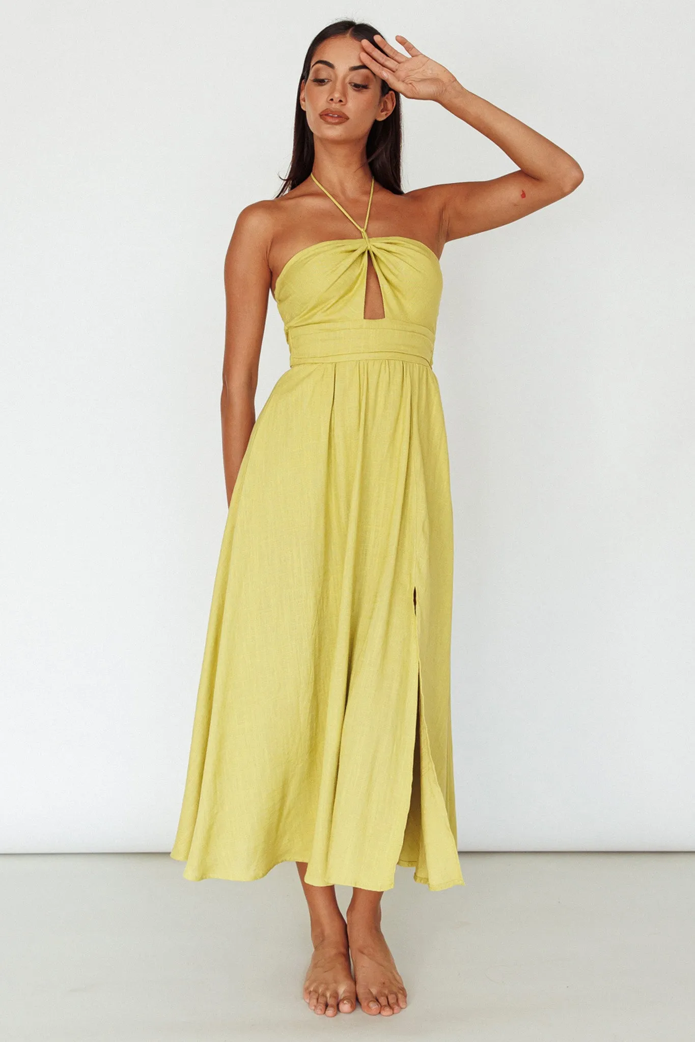 Maravilhosa Keyhole Halter Midi Dress Lime sold by Selfie Leslie product image thumbnail 5