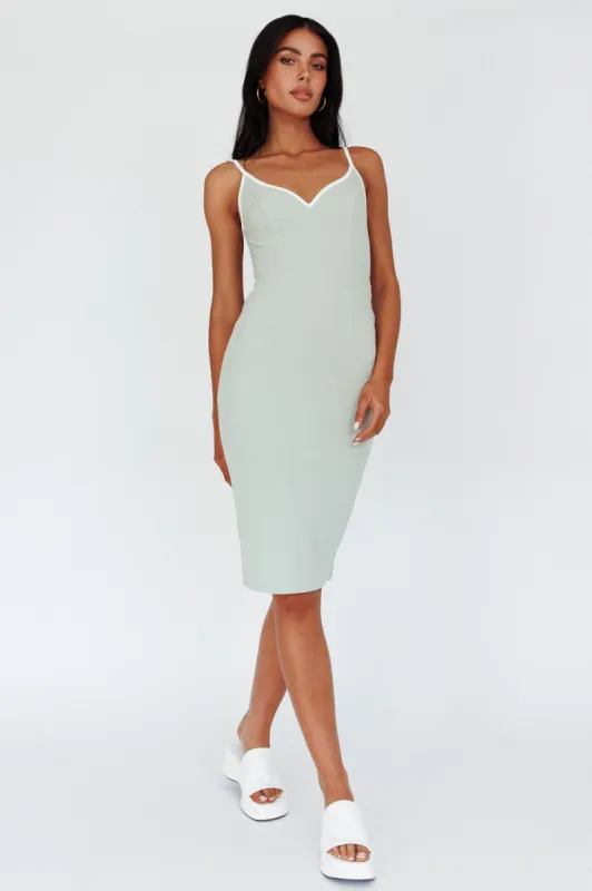Kandis Low Back Midi Dress Sage sold by Selfie Leslie