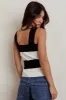 Lisa Striped Knit Tank Top Black White sold by Selfie Leslie