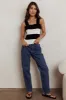 Lisa Striped Knit Tank Top Black White sold by Selfie Leslie