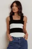 Lisa Striped Knit Tank Top Black White sold by Selfie Leslie