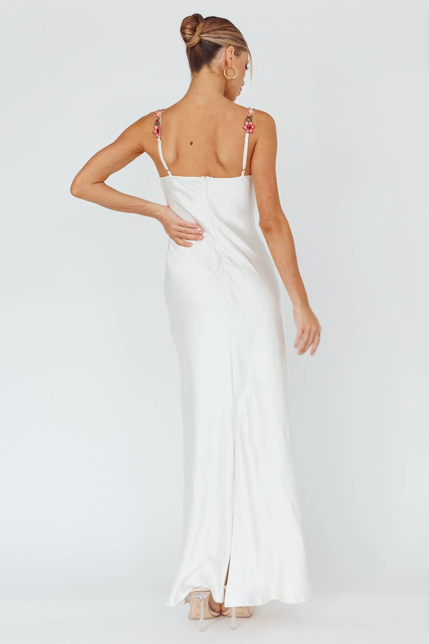 Rose Garden Floral Applique Midi Dress Oyster sold by Selfie Leslie product image thumbnail 2