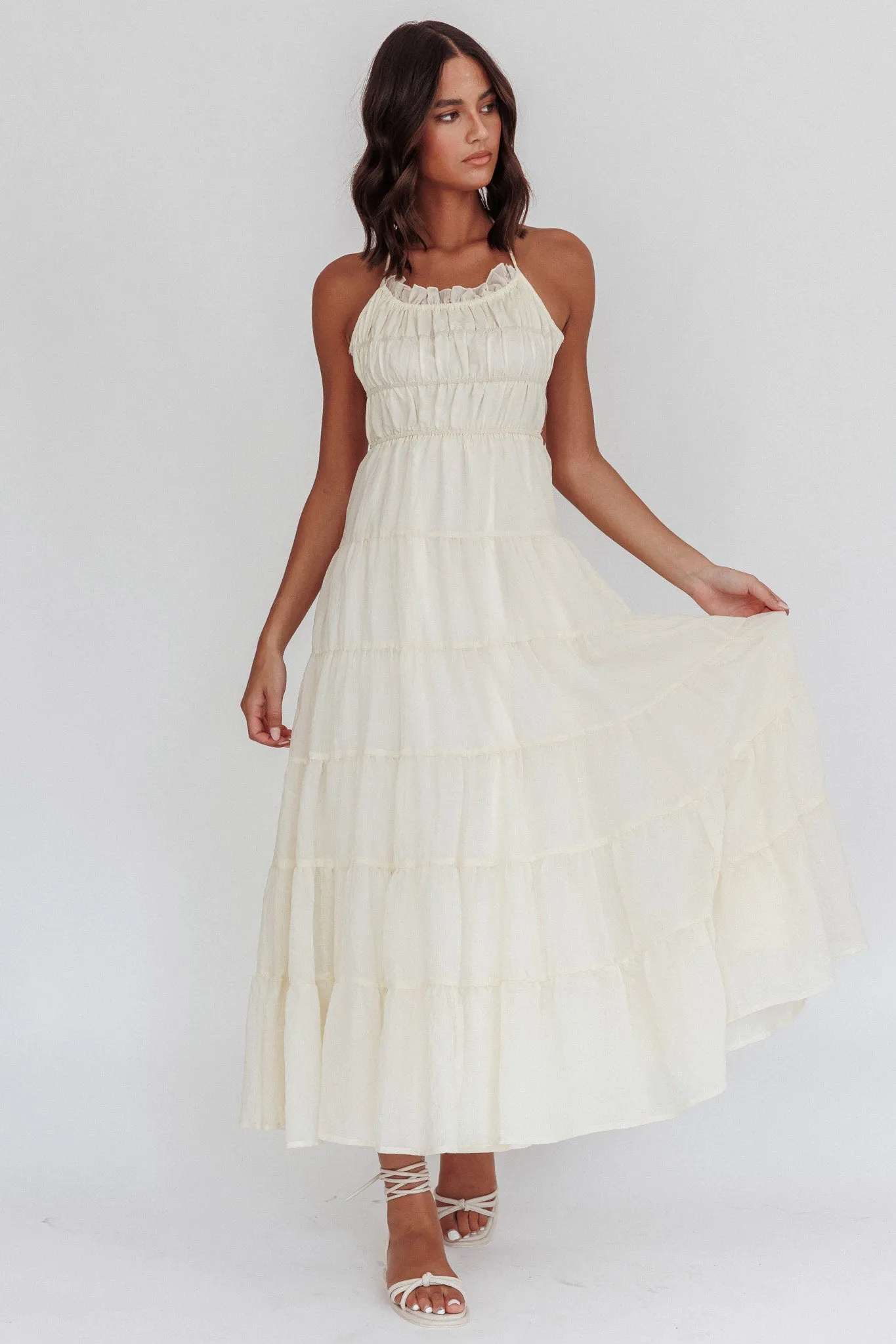 Plato High Neck Crop Top Off White sold by Selfie Leslie product image thumbnail 2