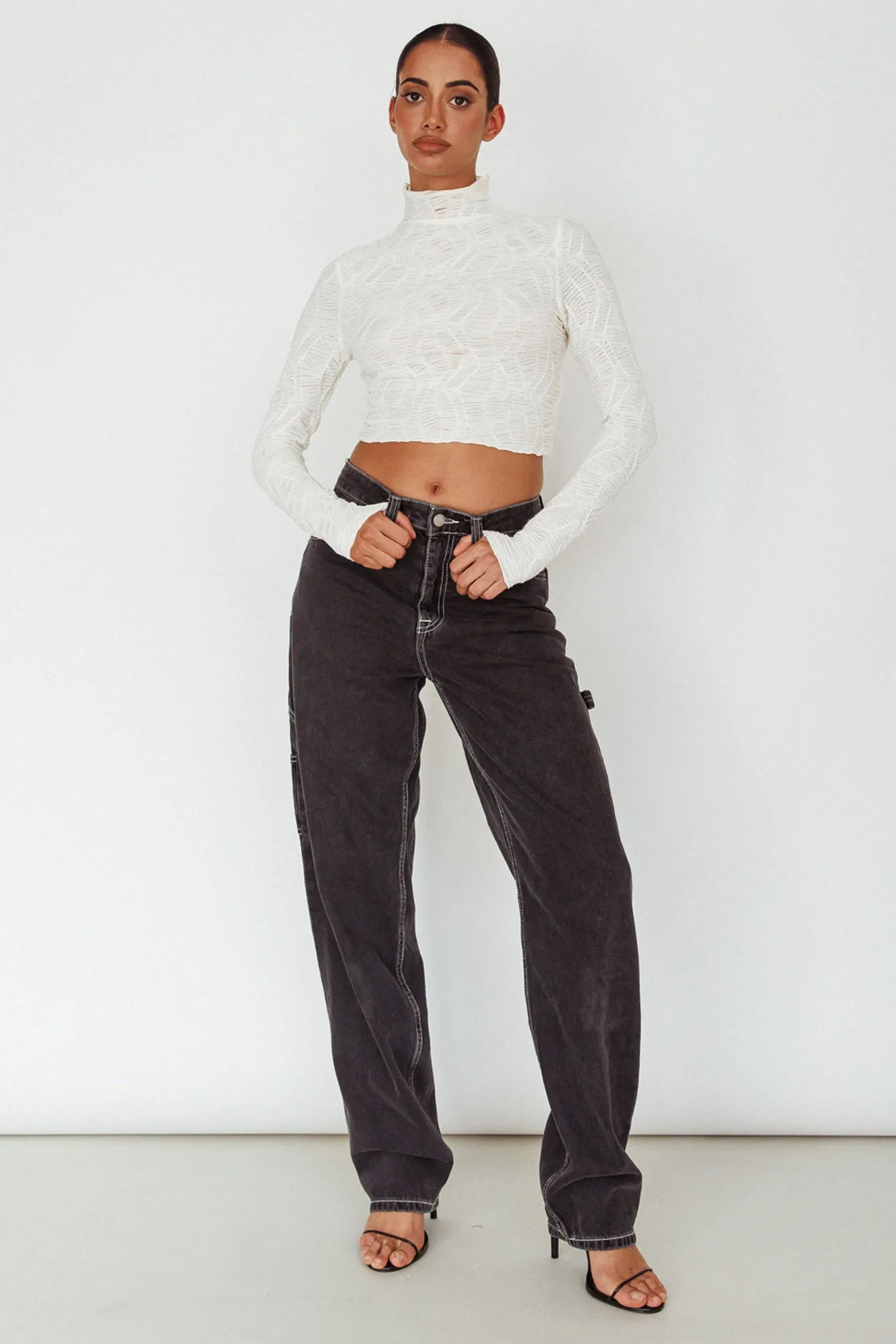 Plato High Neck Crop Top Off White sold by Selfie Leslie