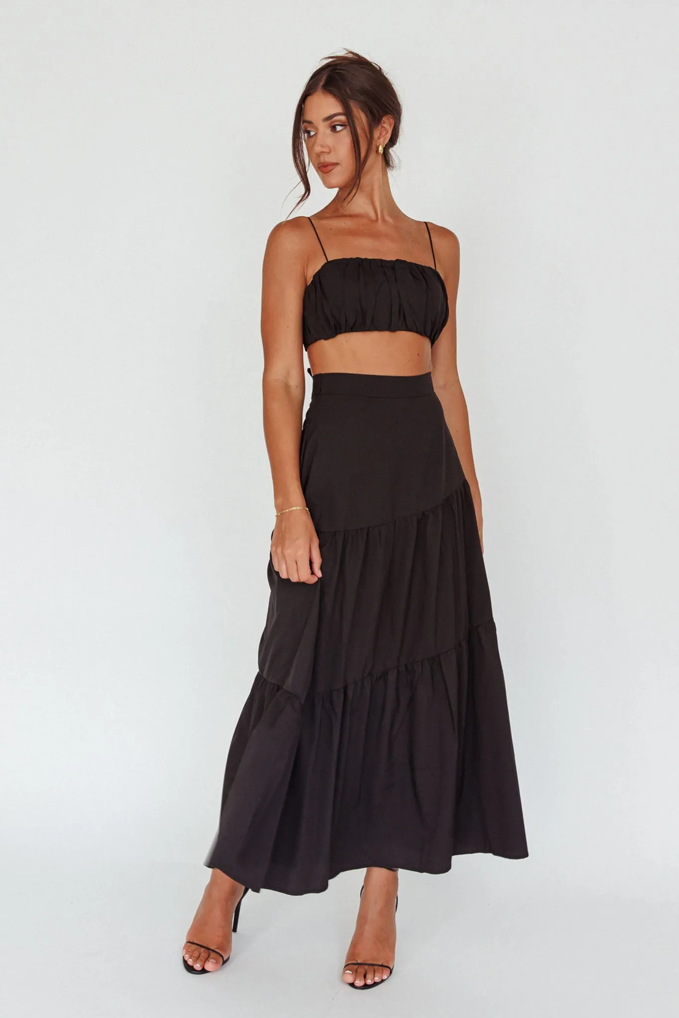 Bondi Waist Tie Maxi Skirt Black sold by Selfie Leslie product image thumbnail 3