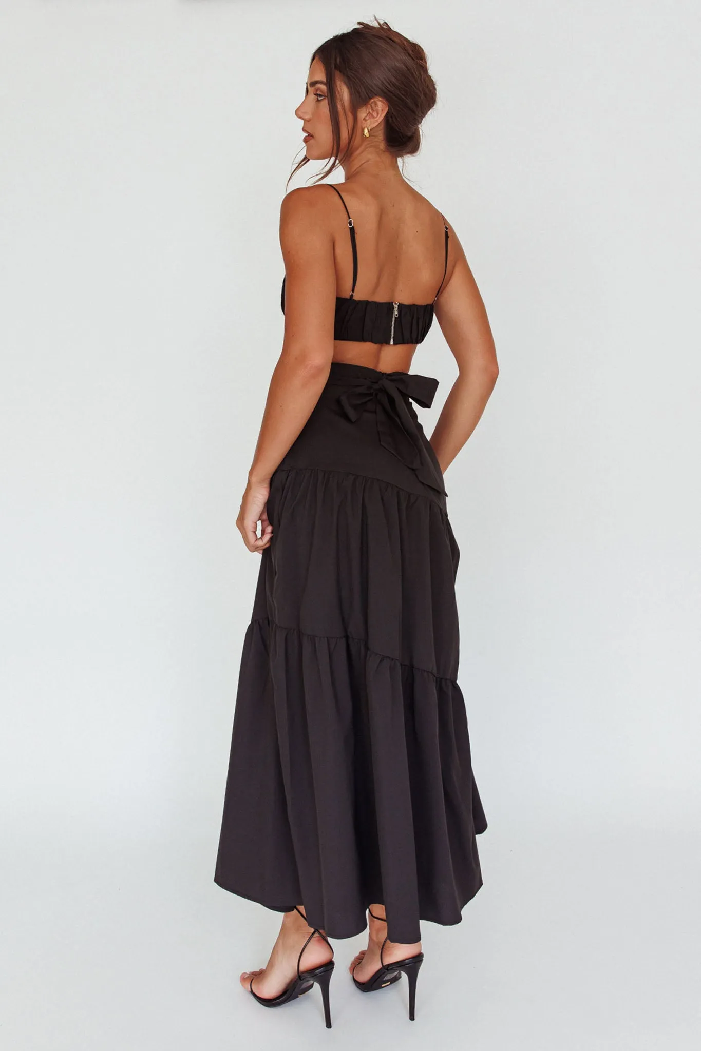 Bondi Waist Tie Maxi Skirt Black sold by Selfie Leslie product image thumbnail 2