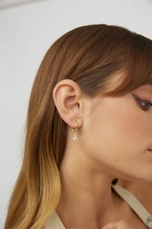 Celeste Lightning Zircon Earrings Gold sold by Selfie Leslie