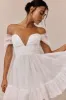 Pixi Off-Shoulder Lace-Up Back Mini Dress White sold by Selfie Leslie