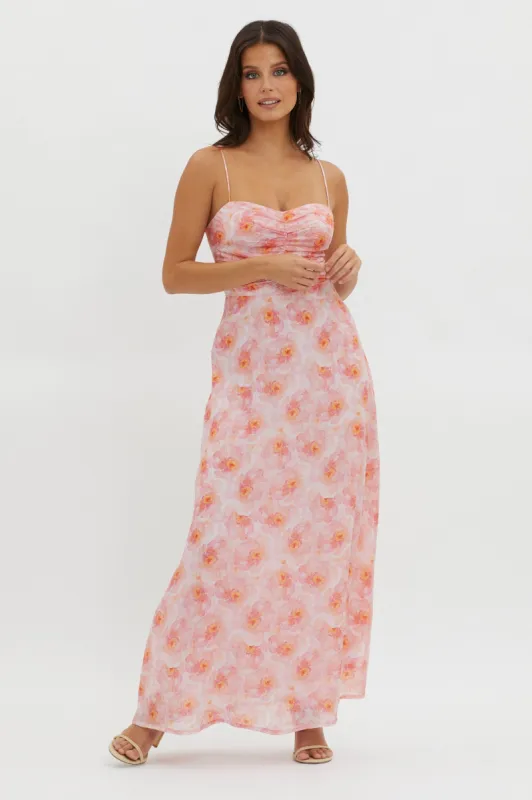 Our Song Ruched Bodice Maxi Dress Orange sold by Selfie Leslie