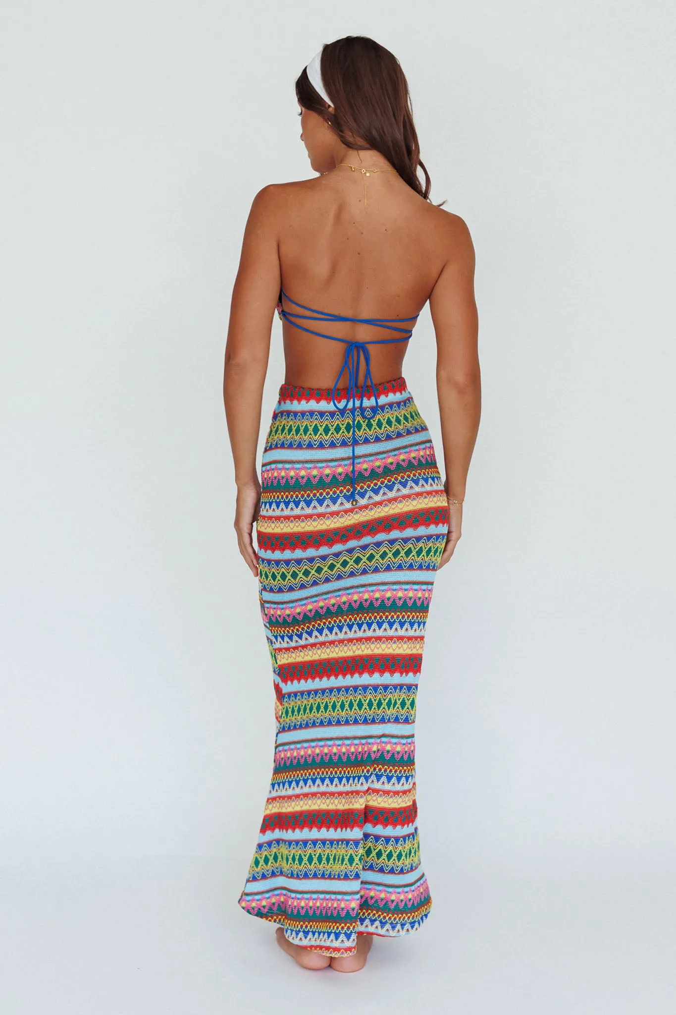 Tulum Knit Midi Skirt Blue Multi sold by Selfie Leslie product image thumbnail 2