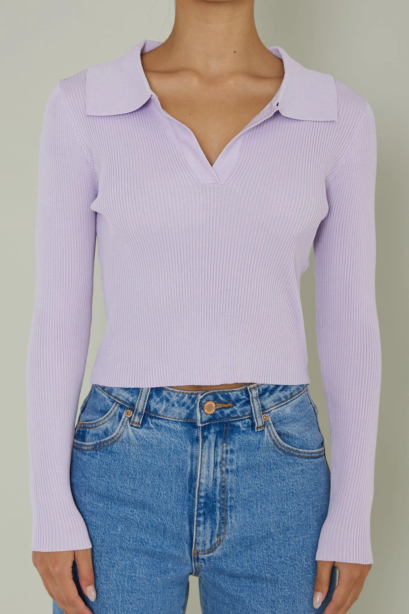Lake Days Collared Knit Top Lilac sold by Selfie Leslie product image thumbnail 4