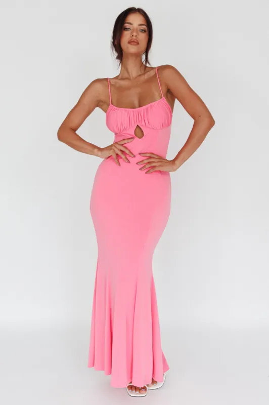 Marcella Keyhole Bust Maxi Dress Pink sold by Selfie Leslie