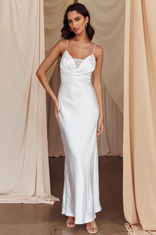 Summer Of Love Lace Insert Maxi Dress White sold by Selfie Leslie