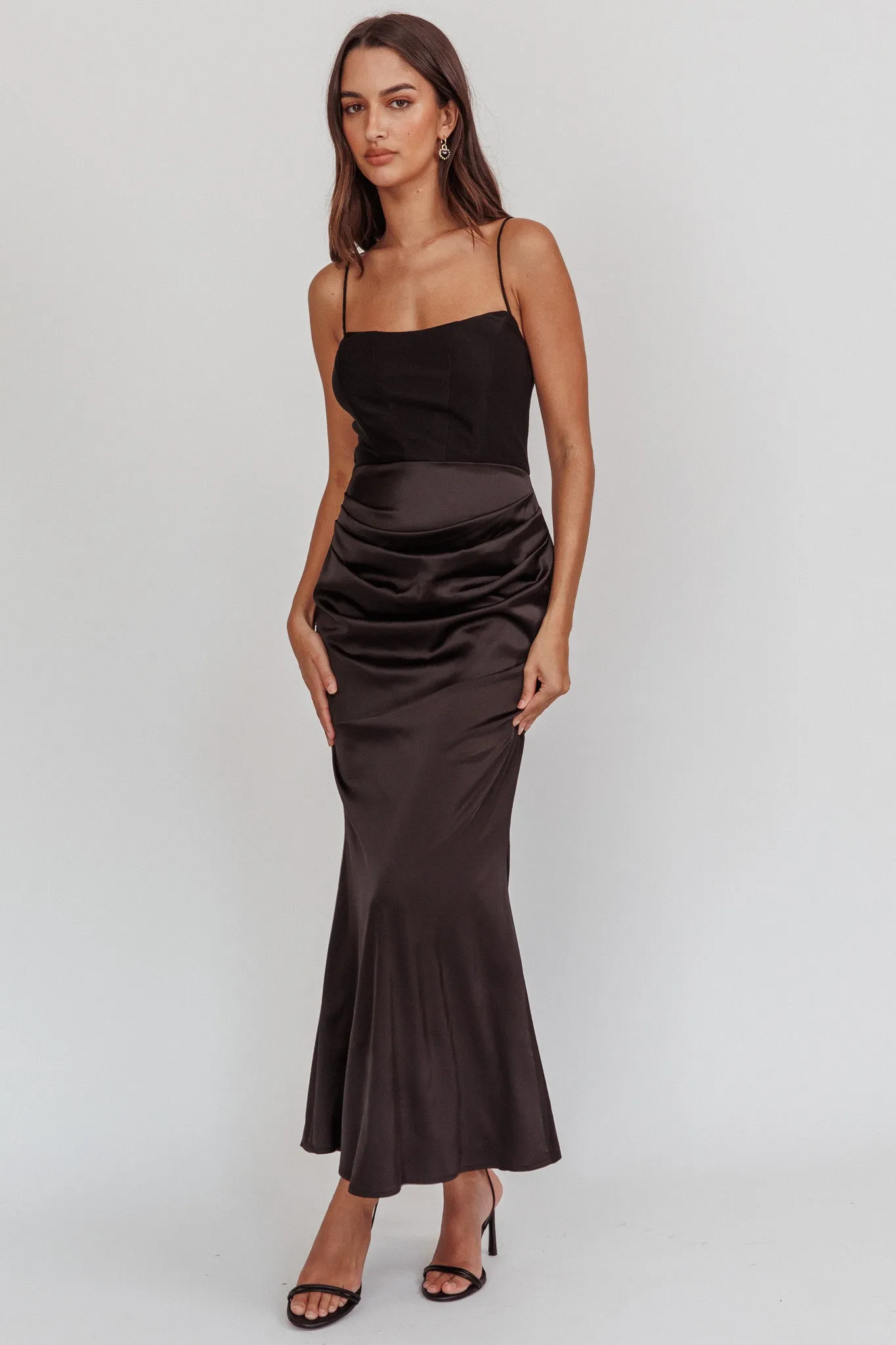 Morella Draped Waist Maxi Dress Black sold by Selfie Leslie product image thumbnail 5