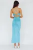 Summer Rose Front Split Midi Dress Teal sold by Selfie Leslie