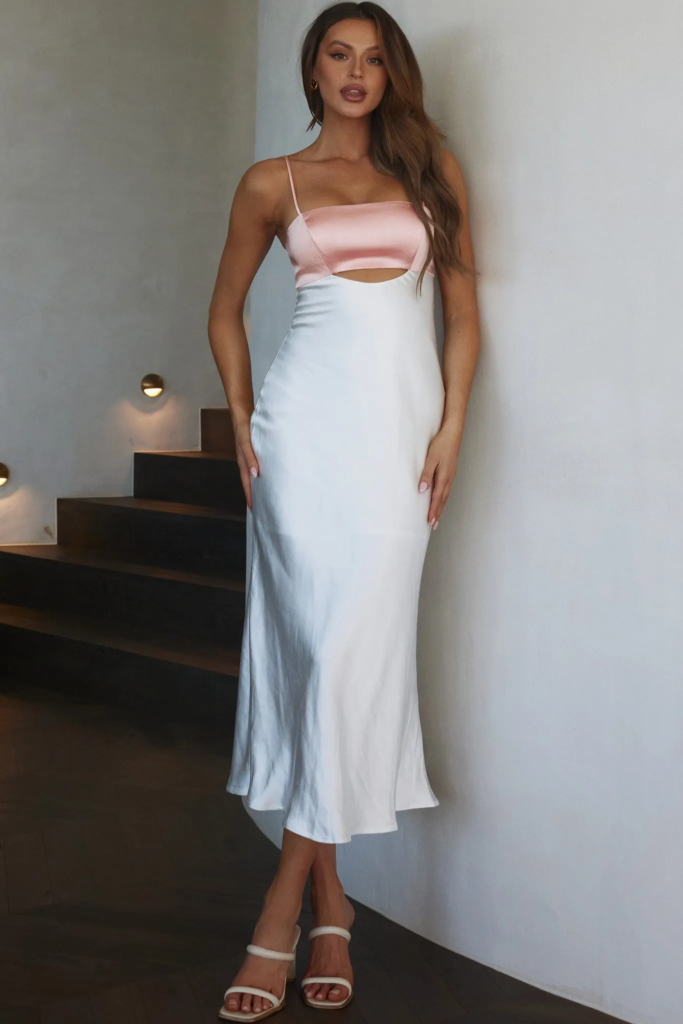 Mariana Cut-Out Bust Midi Dress Blush sold by Selfie Leslie