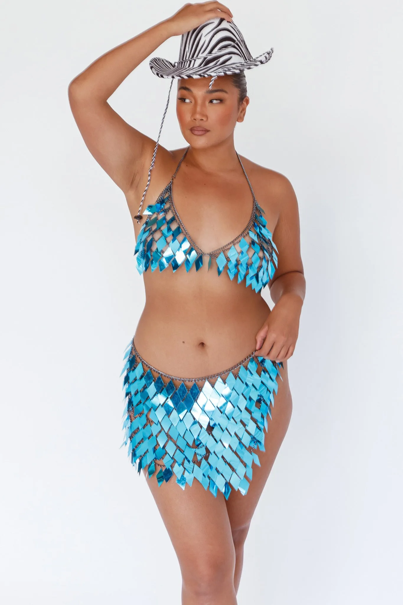 River Festival Shiny Sequins 2 Piece Set Blue sold by Selfie Leslie product image thumbnail 3