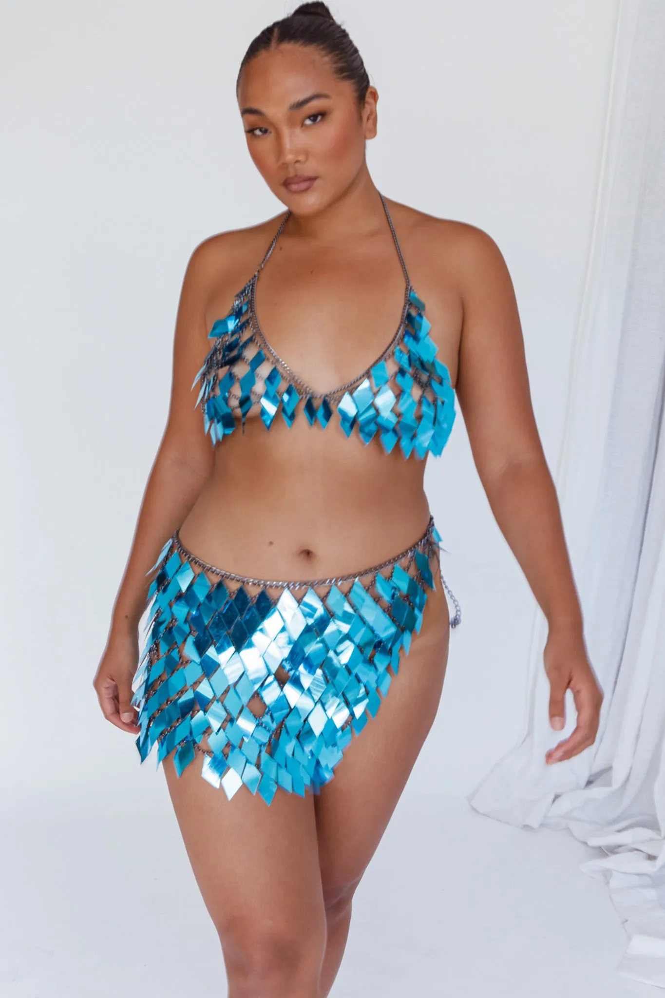 River Festival Shiny Sequins 2 Piece Set Blue sold by Selfie Leslie product image thumbnail 2
