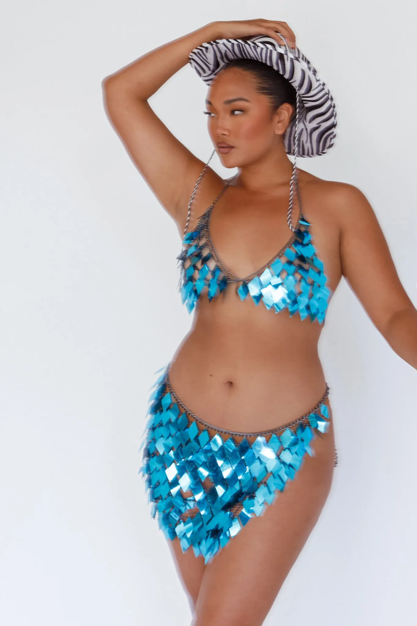 River Festival Shiny Sequins 2 Piece Set Blue sold by Selfie Leslie
