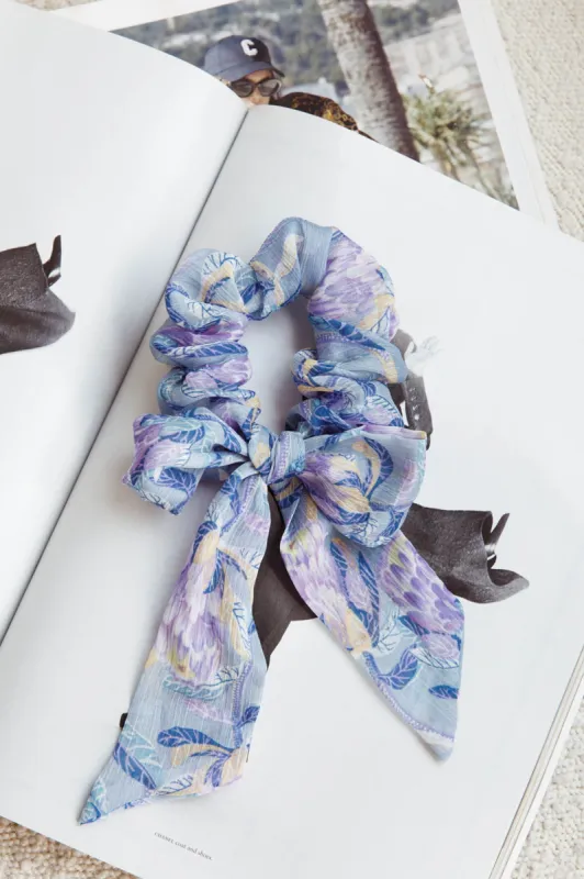Bow Scrunchie Banksia Blue sold by Selfie Leslie