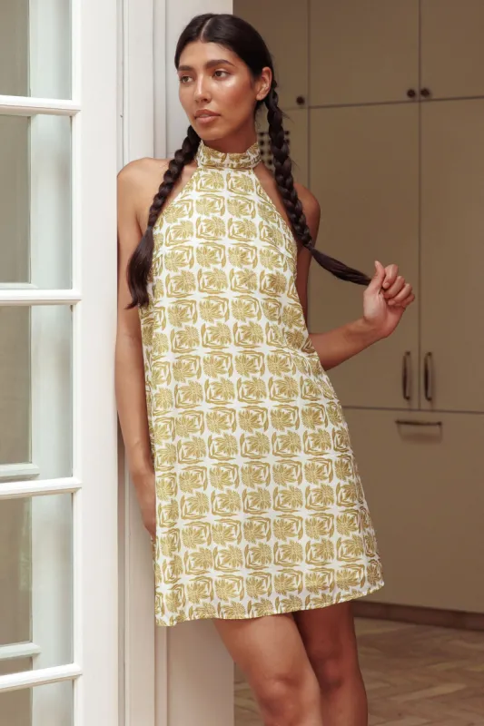 Goldie Halterneck Backless Mini Dress Print sold by Selfie Leslie
