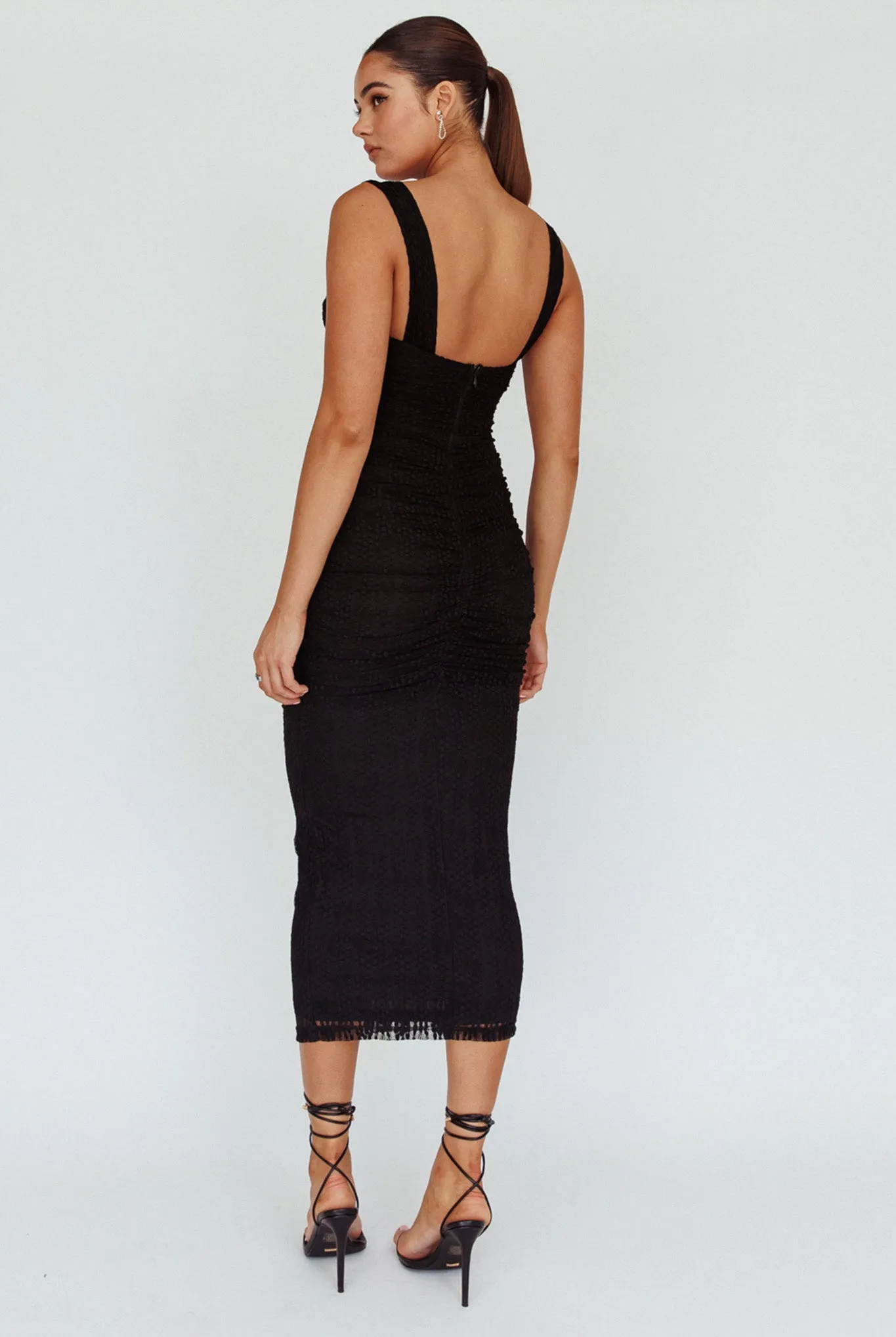 Oliana Embroidered Mesh Midi Dress Black sold by Selfie Leslie product image thumbnail 2