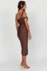 First Impressions One Shoulder Midi Dress Chocolate sold by Selfie Leslie