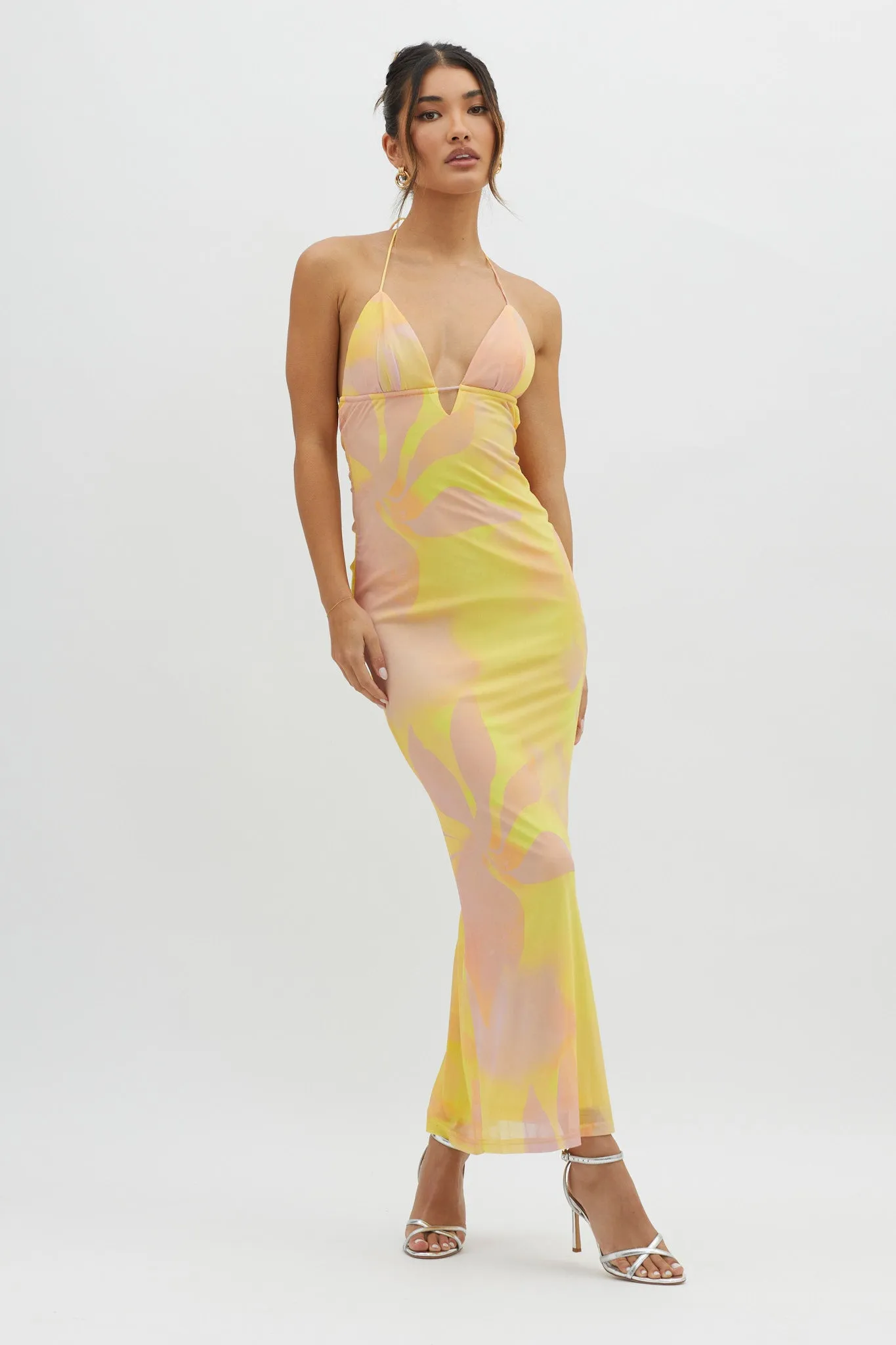 Santa Rosa Ruched Back Maxi Dress Yellow sold by Selfie Leslie
