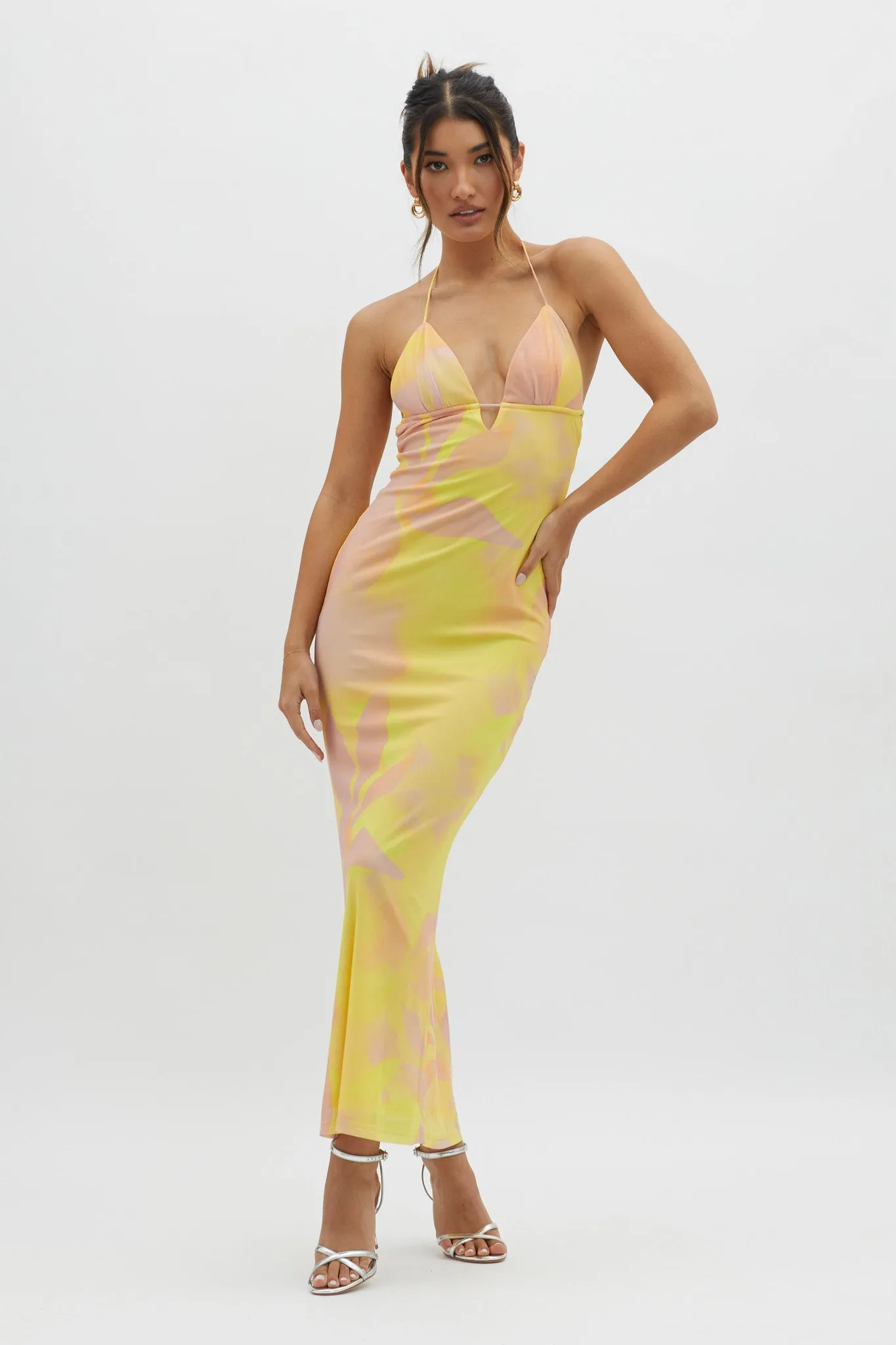 Santa Rosa Ruched Back Maxi Dress Yellow sold by Selfie Leslie product image thumbnail 5
