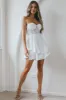 In Your Arms Strapless Lace Bodice Layered Hem Mini Dress White sold by Selfie Leslie