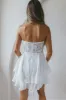 In Your Arms Strapless Lace Bodice Layered Hem Mini Dress White sold by Selfie Leslie