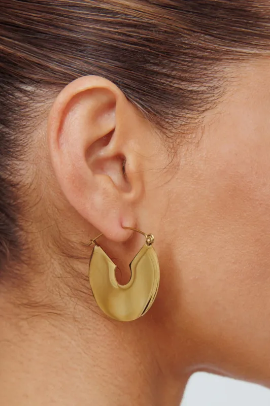 Faith Flat Circle Earrings Gold sold by Selfie Leslie